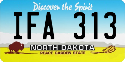 ND license plate IFA313