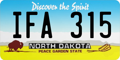 ND license plate IFA315
