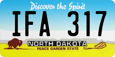 ND license plate IFA317