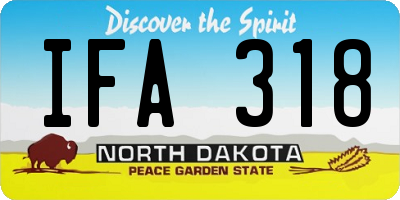 ND license plate IFA318