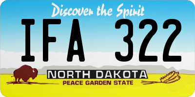 ND license plate IFA322
