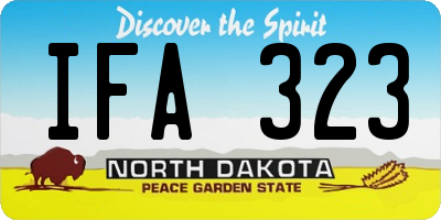 ND license plate IFA323