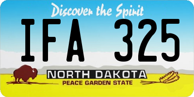 ND license plate IFA325