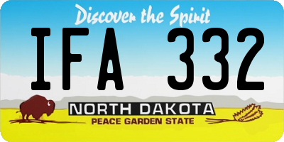 ND license plate IFA332
