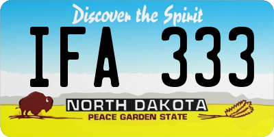 ND license plate IFA333