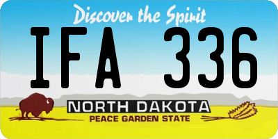 ND license plate IFA336