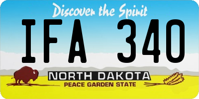 ND license plate IFA340