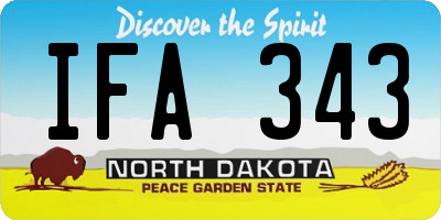 ND license plate IFA343