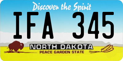 ND license plate IFA345