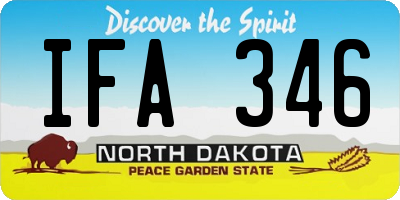 ND license plate IFA346