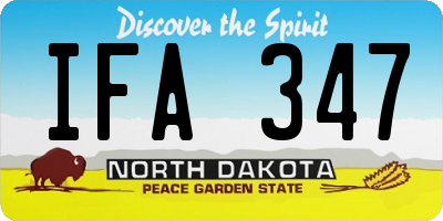 ND license plate IFA347