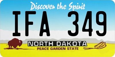 ND license plate IFA349