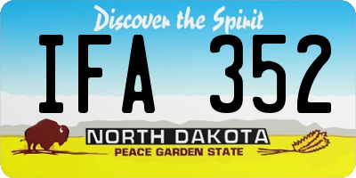 ND license plate IFA352