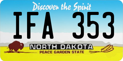 ND license plate IFA353