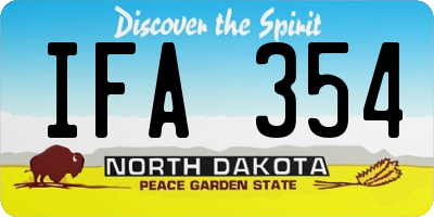 ND license plate IFA354