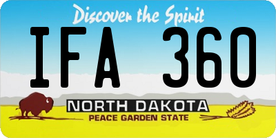 ND license plate IFA360
