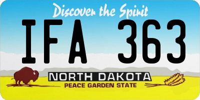 ND license plate IFA363