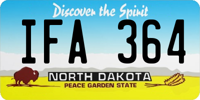 ND license plate IFA364