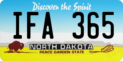 ND license plate IFA365