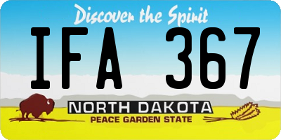 ND license plate IFA367