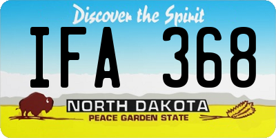 ND license plate IFA368