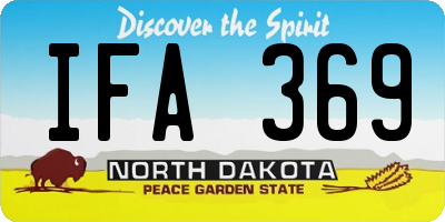 ND license plate IFA369