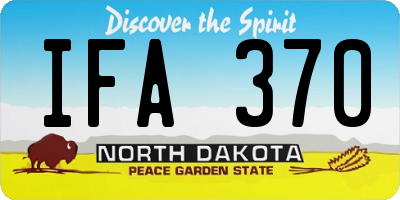 ND license plate IFA370