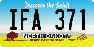 ND license plate IFA371