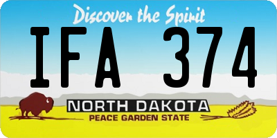 ND license plate IFA374