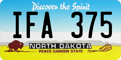 ND license plate IFA375