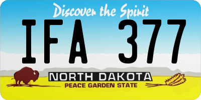 ND license plate IFA377