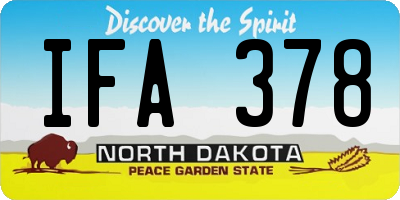 ND license plate IFA378