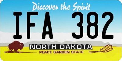 ND license plate IFA382