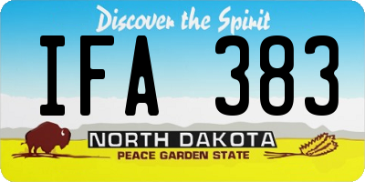 ND license plate IFA383