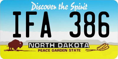 ND license plate IFA386