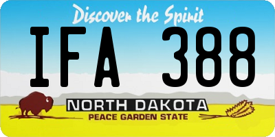 ND license plate IFA388