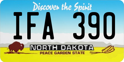 ND license plate IFA390