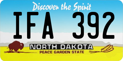 ND license plate IFA392