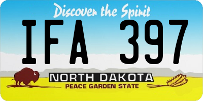 ND license plate IFA397