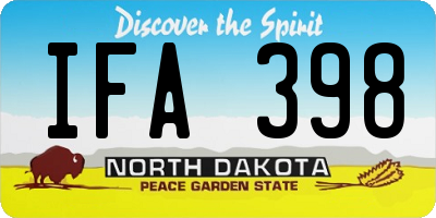 ND license plate IFA398