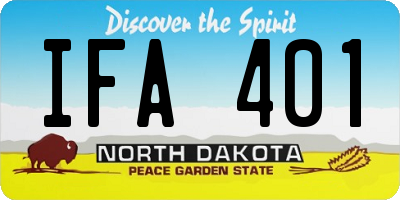 ND license plate IFA401