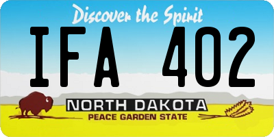 ND license plate IFA402
