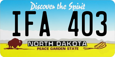 ND license plate IFA403