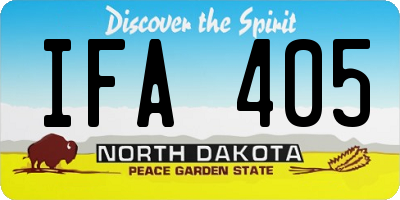 ND license plate IFA405