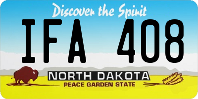 ND license plate IFA408