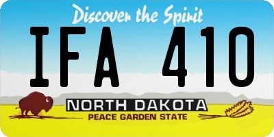 ND license plate IFA410