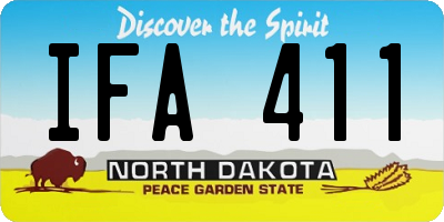 ND license plate IFA411