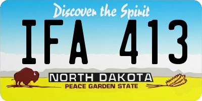 ND license plate IFA413