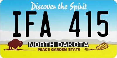 ND license plate IFA415