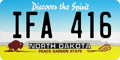 ND license plate IFA416